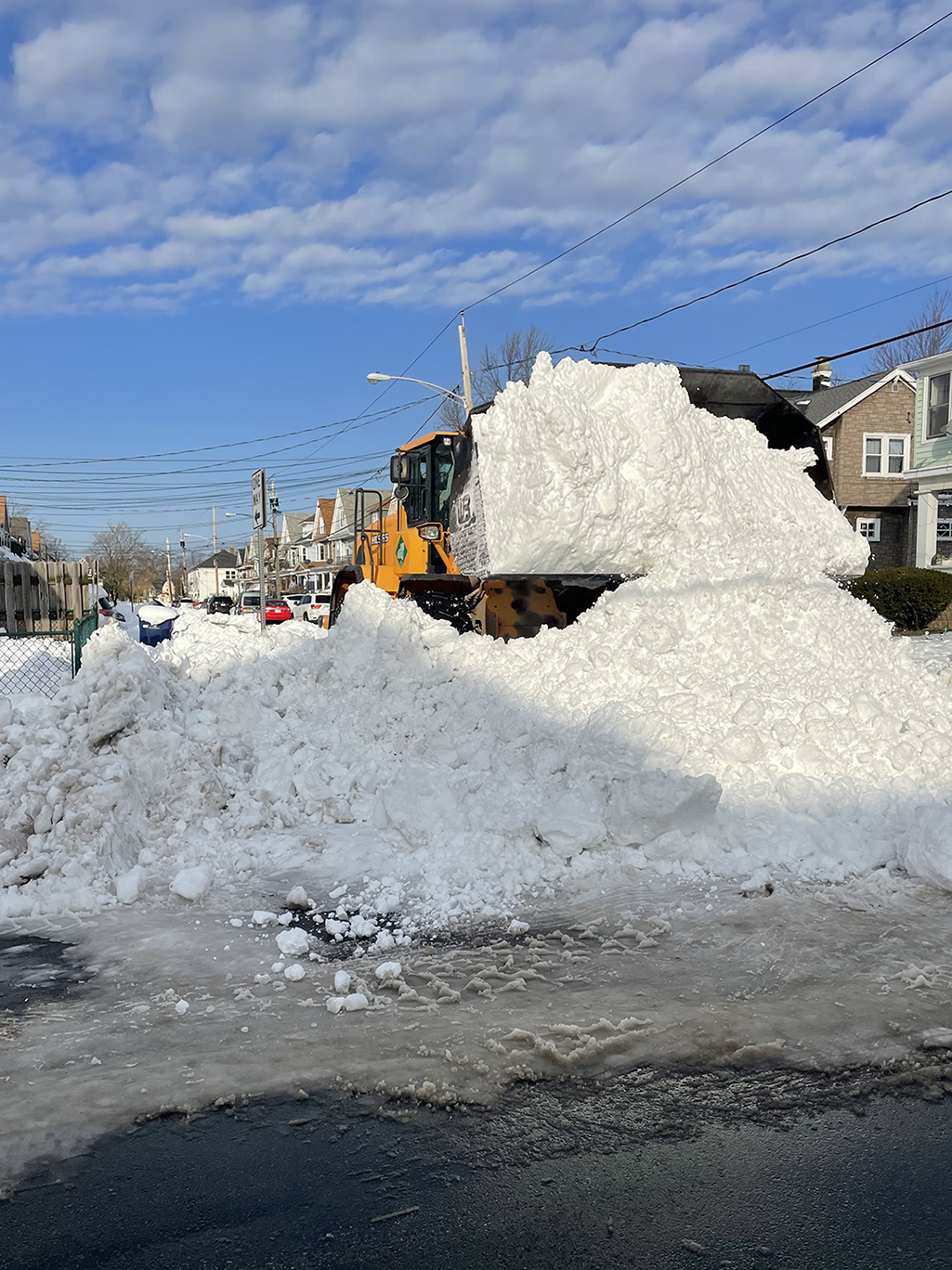Large snow piles in Buffalo